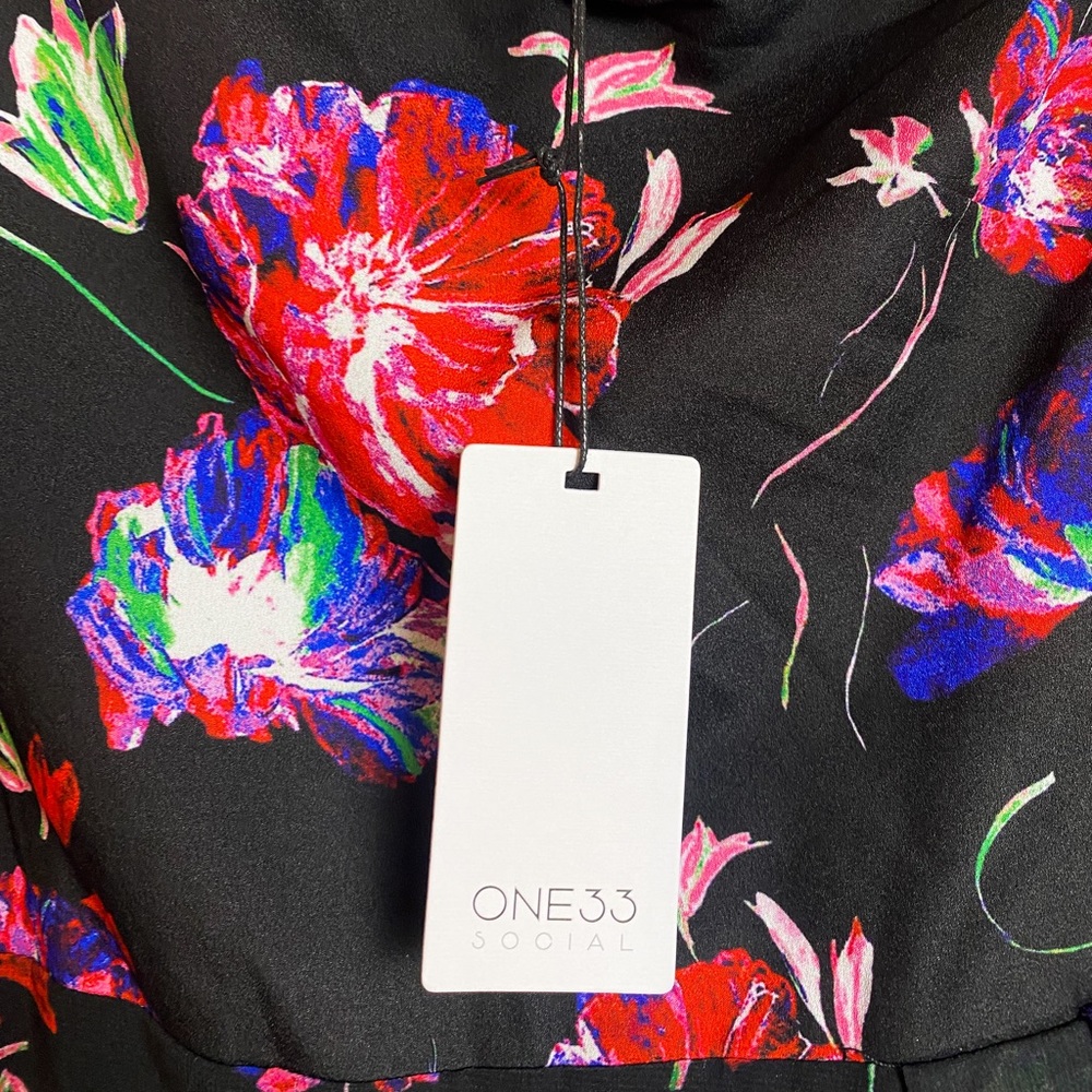 NWT One33 Social Floral One Shoulder Dress Size 4 - Picture 3 of 5